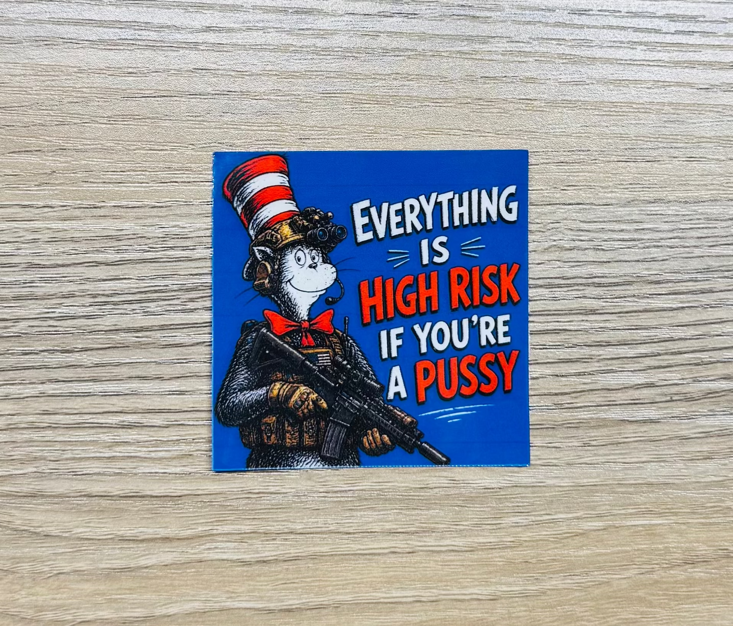 High Risk – Tactical Cat Morale Sticker | Frontline Misfits