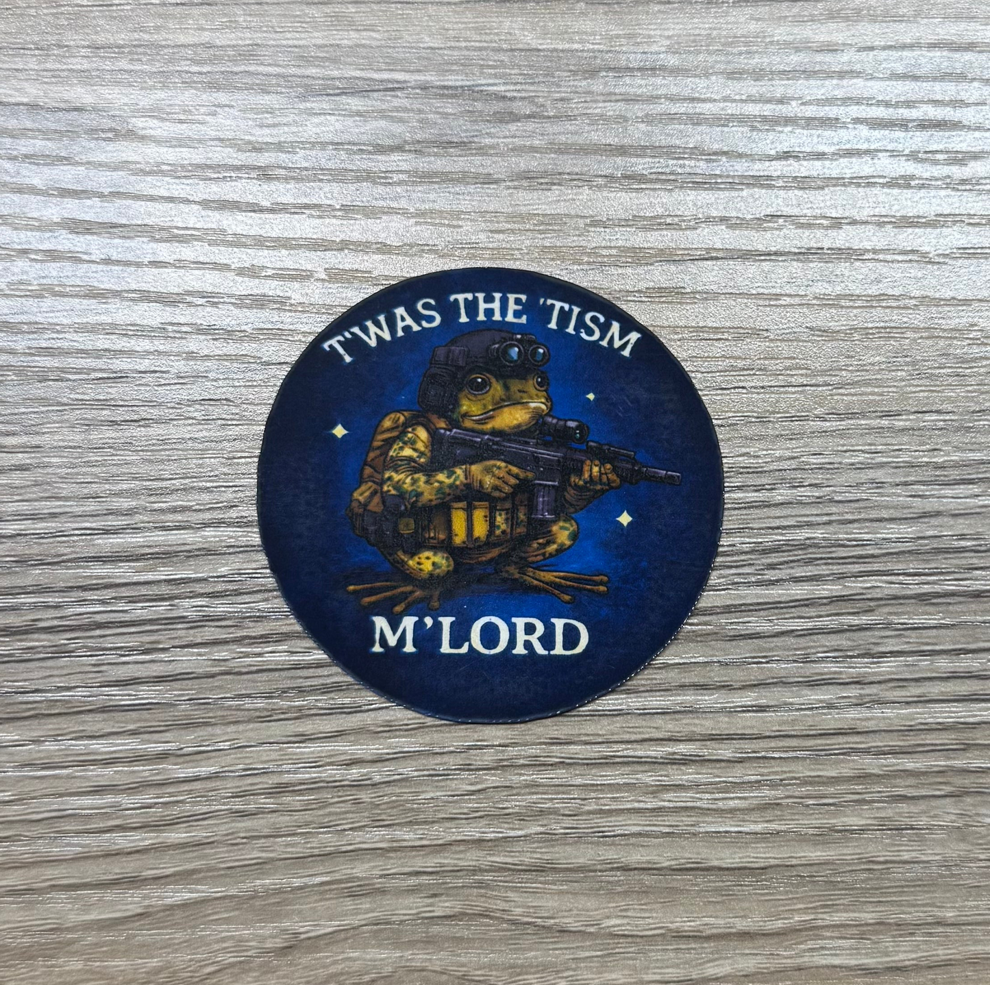 ’Twas The ’Tism M’Lord – Tactical Frog Meme Vinyl Sticker | Frontline Misfits