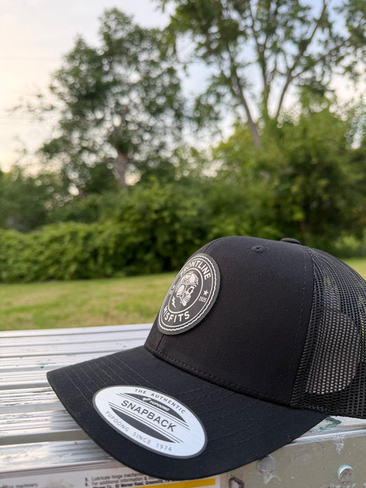 Frontline Misfits Snapback Logo Hat - Black/Black & White Patch